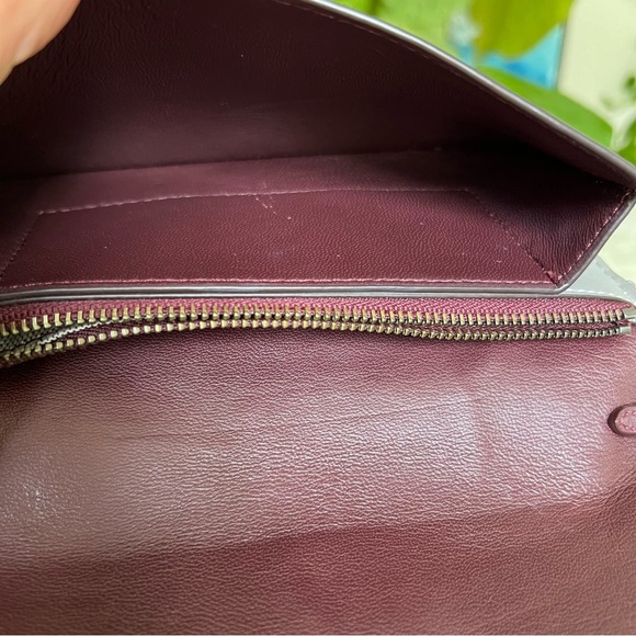 Coach 1941 Glovetanned Leather Clutch Heather Gray 65244 & Chain Crossbody Strap - Picture 9 of 11